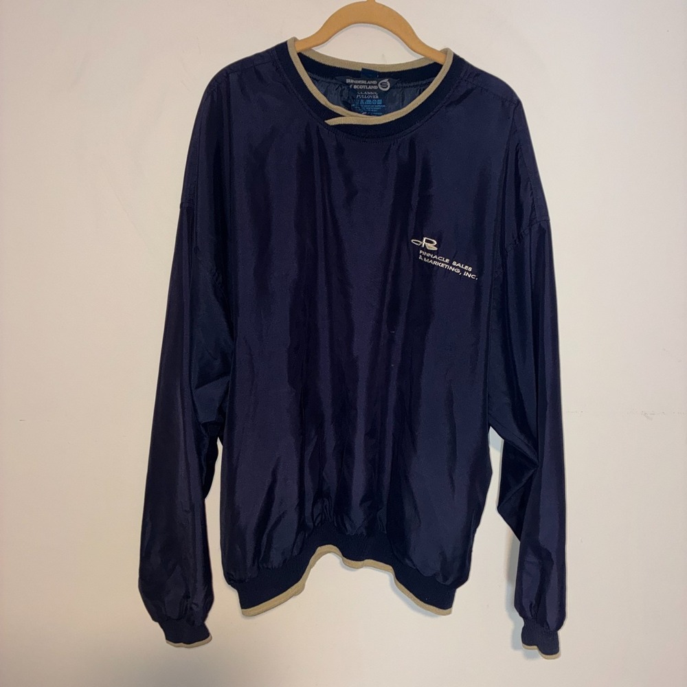 Sunderland of Scotland Classic Pullover Golf Windshirt Mens XL Navy Blue